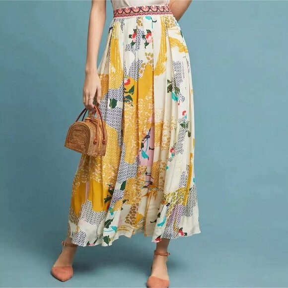 Anthropologie Bhanuni by Jyoti Skirt Mischa Maxi Boho Printed NWT - Picture 3 of 15
